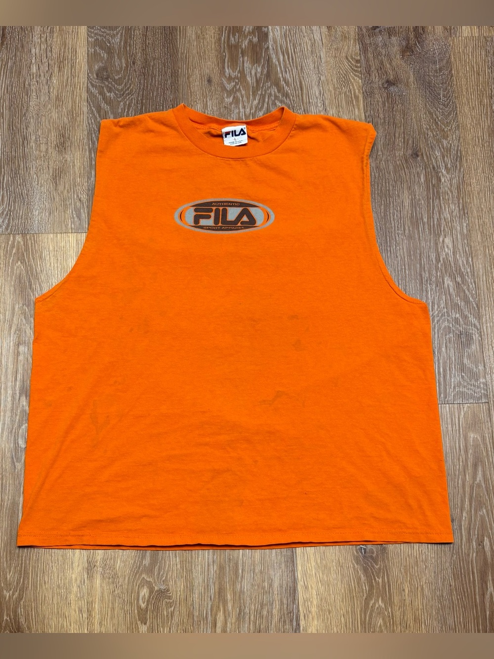 Fila Men’s Bright Orange Sleeveless Logo Tank Top